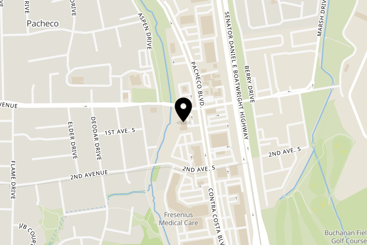 Map showing the location of Sliceit Pizza on 5860 Pacheco Blvd in Pacheco